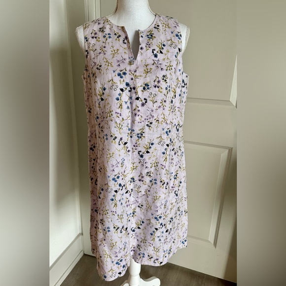 J. Jill Pale lilac Watercolor Vines Linen Dress - Picture 2 of 5